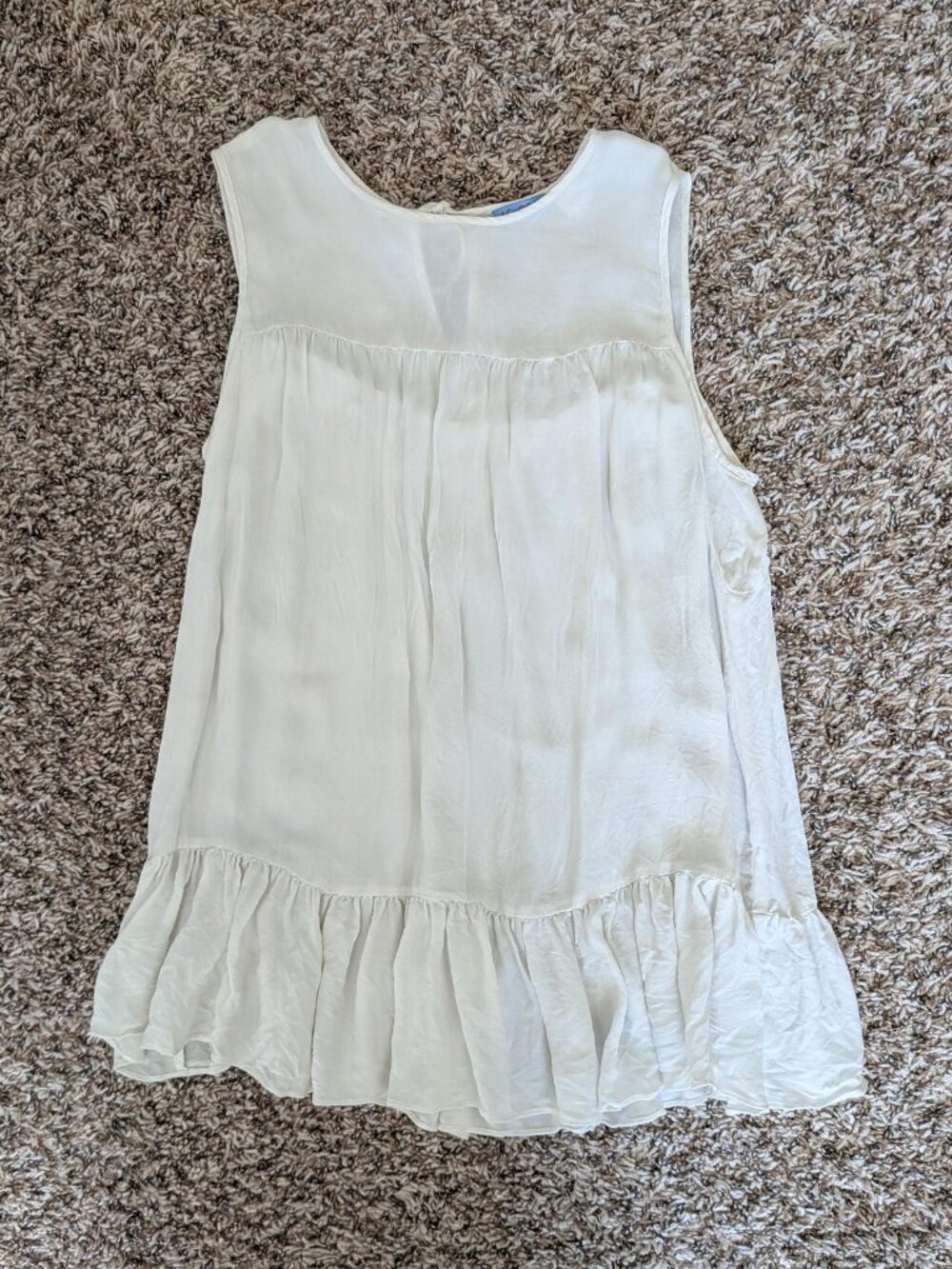 Acrobat Ruffle Tank Blouse with Tie at Back Neck